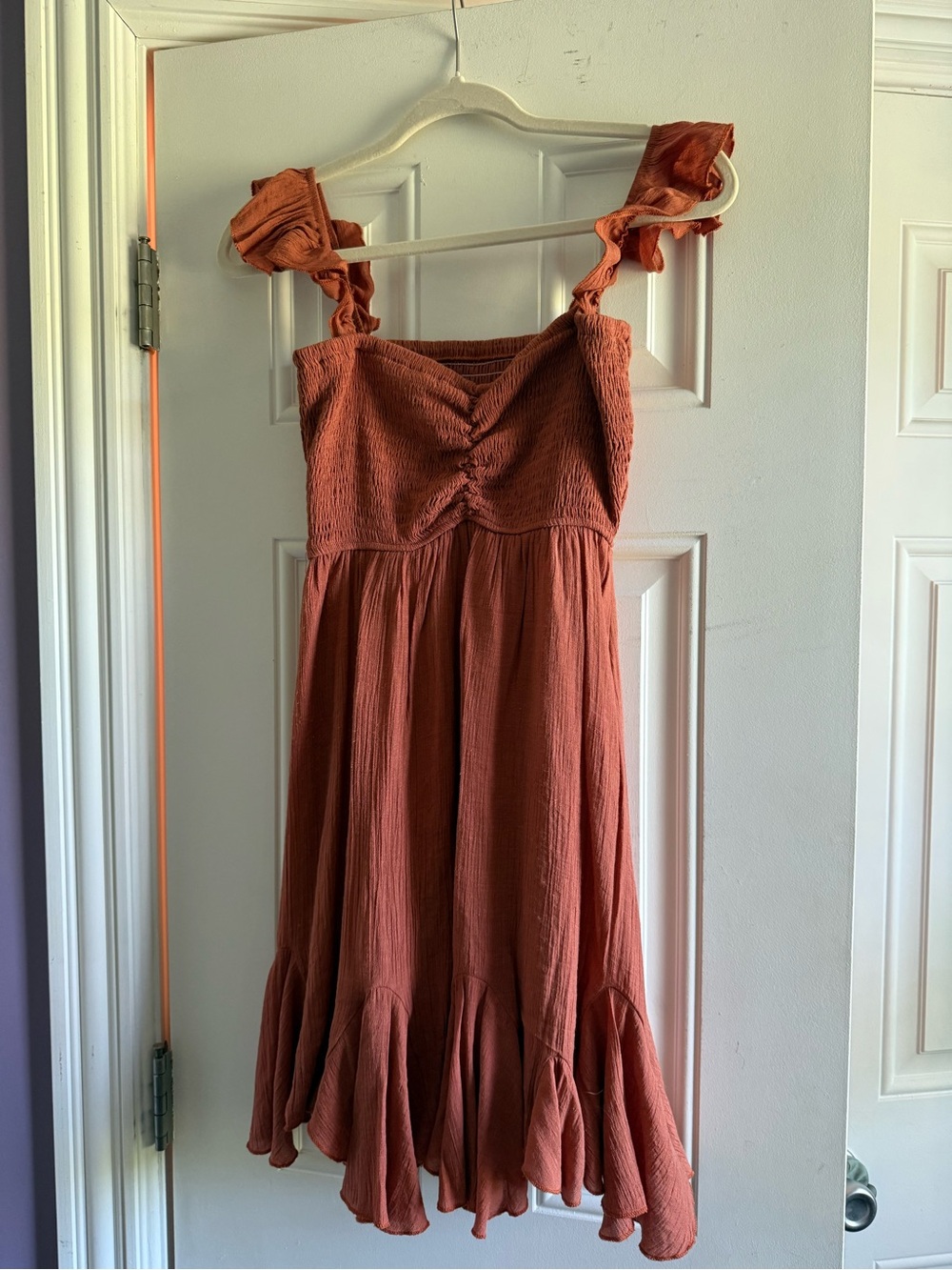 Vici Rust Ruffled Mini Dress